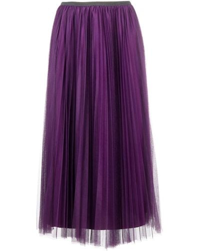 Fabiana Filippi Jupe mi-longue en tulle à design plissé - Violet