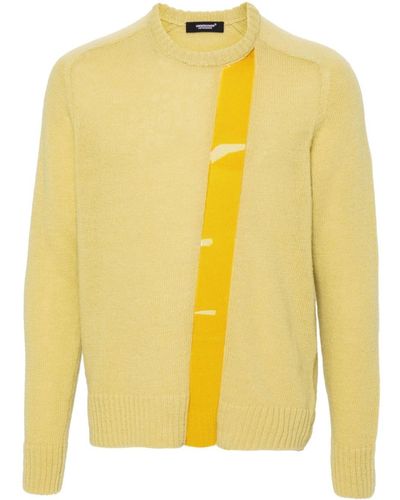 Undercover Transparent-trim Wool Sweater - Yellow