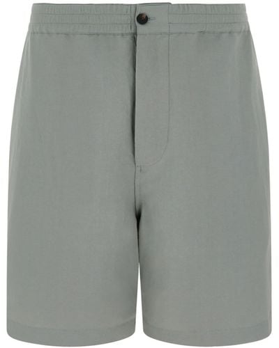 Ferragamo Logo-embroidered Straight-leg Shorts - Grey