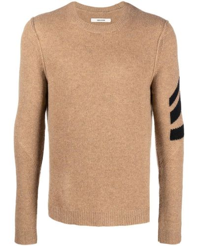 Zadig & Voltaire Cashmere Chevron-detail Sweater - Natural