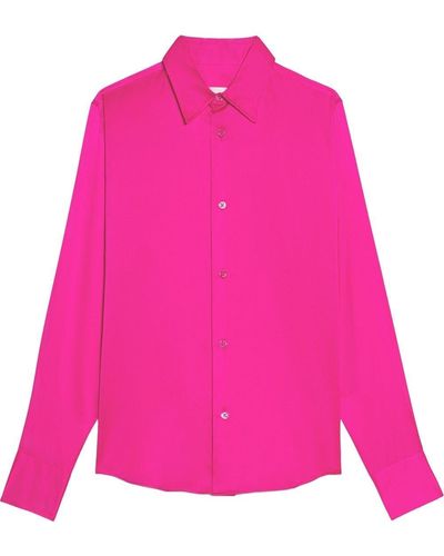 Ami Paris Langärmeliges Seidenhemd - Pink