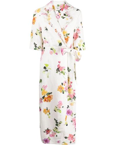 Aje. Tabitha Floral-print Midi Dress - White