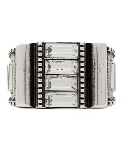 Saint Laurent Crystal-embellished Ring - Gray