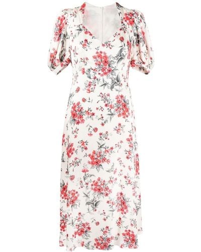 Jane Midi-jurk Met Bloemenprint - Wit