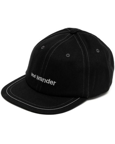 and wander Logo-embroidered Cotton Cap - Black