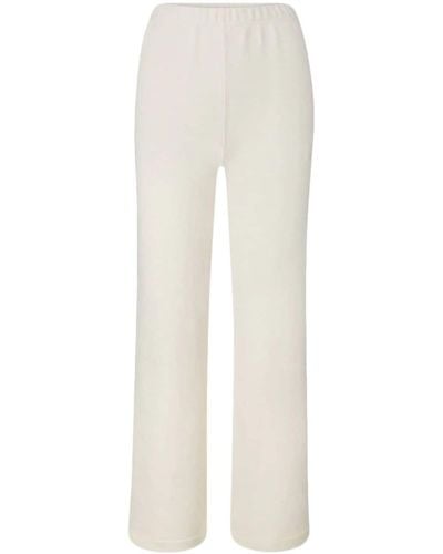 ÉTERNE Elasticated-waist Straight-leg Track Trousers - White
