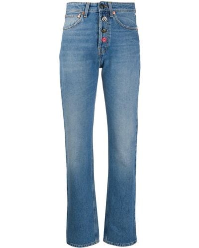 Semicouture High-rise Straight Jeans - Blue
