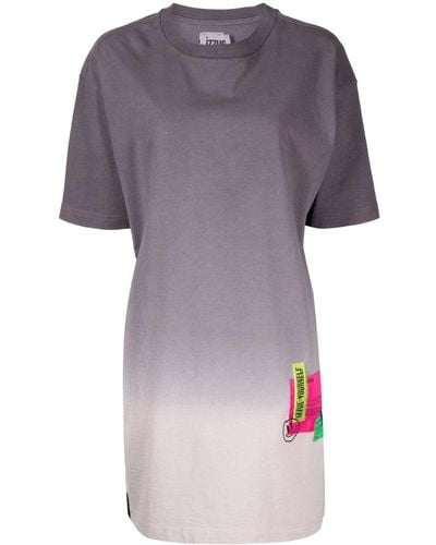 Izzue Vestido estilo camiseta con logo - Morado