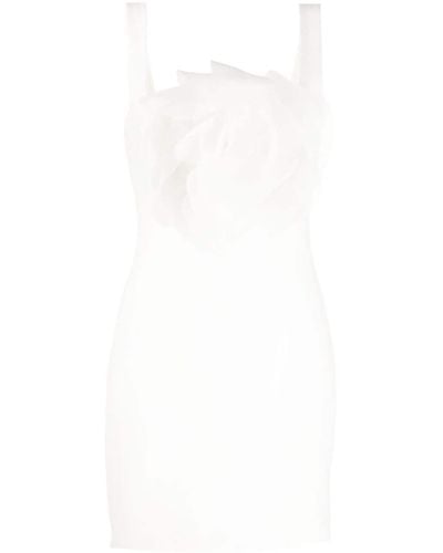 Cynthia Rowley Flower-appliqué Sleeveless Minidress - White