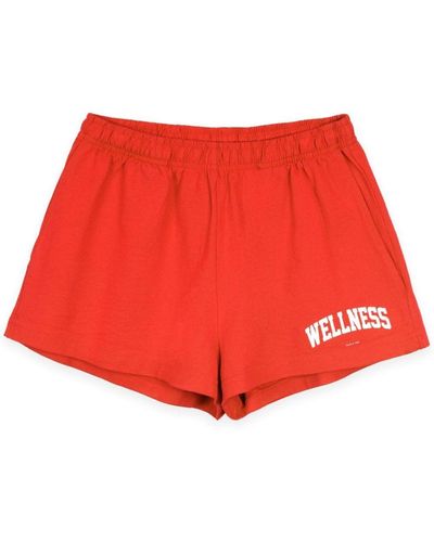 Sporty & Rich Disco Wellness Club-print shorts - Rot