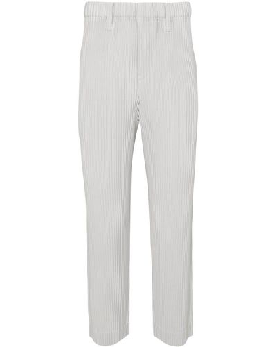 Homme Plissé Issey Miyake Tapered Plissé Trousers - Grey