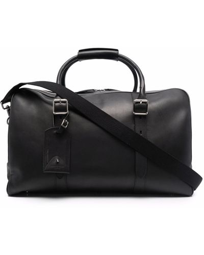 Aspinal of London Harrison Weekender Leather Bag - Black