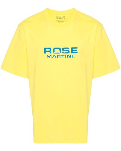 Martine Rose T-shirt en coton à logo imprimé - Jaune