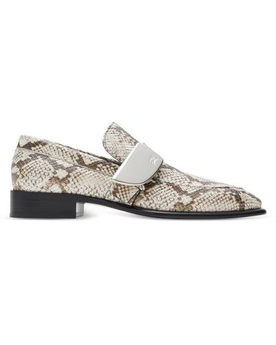 Burberry Shield Loafers Met Pythonprint - Wit