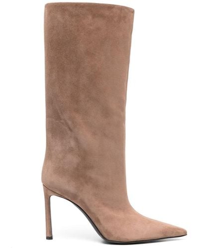 Sergio Rossi Liya 90mm Suede Boots - Brown
