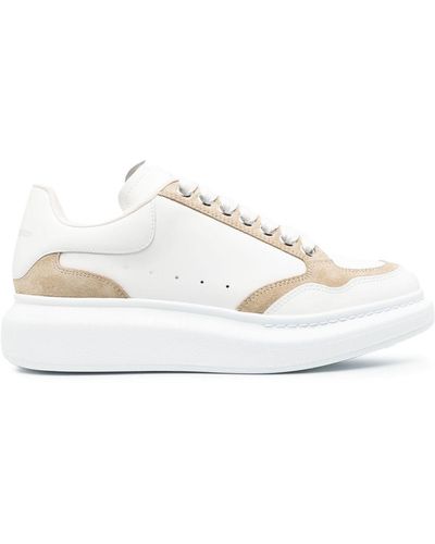 Alexander McQueen Two-tone Lace-up Trainers - White