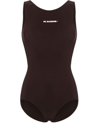 Jil Sander Logo-print Open-back Swimsuit - Black