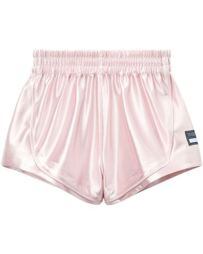 Alexander Wang Logo-tag Cotton Track Shorts - Pink