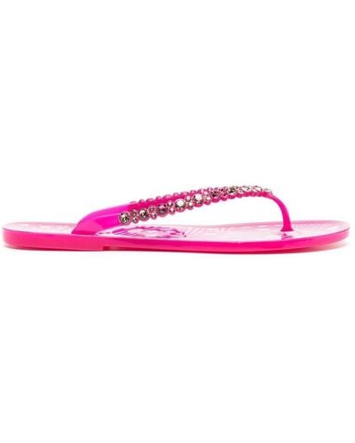 Sophia Webster Esme Crystal-embellished Flip Flops - Pink