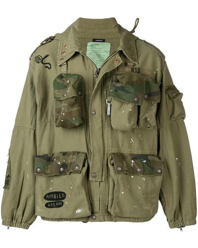 R13 Hooded Multi-pocket Jacket - Green