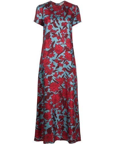 La DoubleJ Floral Print Swing Dress - Red