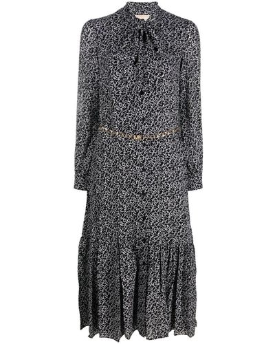 MICHAEL Michael Kors Abstract-print Midi Shirt Dress - Gray