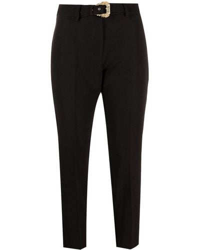 Versace Jeans Couture Belted Cropped Trousers - Black