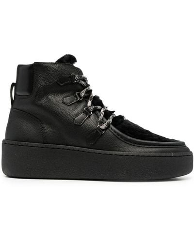 Woolrich Faux-fur Detail Sneakers - Black