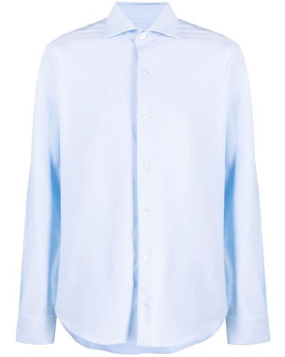 Fedeli Long-sleeve Buttoned Shirt - Blue