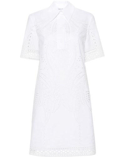 Alberta Ferretti Cut-out Detail Poplin Dress - White