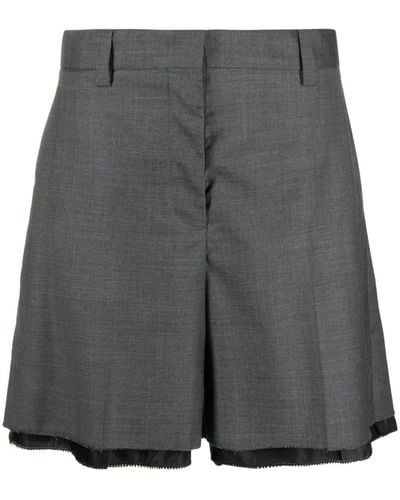 Miu Miu Wollen Bermuda Shorts - Grijs