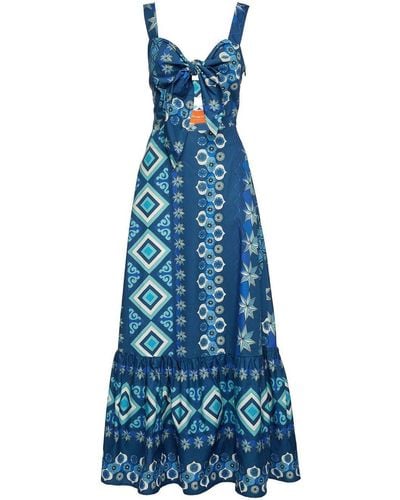 La DoubleJ Peek-a-boo Graphic-print Dress - Blue