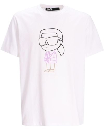 Karl Lagerfeld T-shirt à imprimé Ikonik Karl - Rose