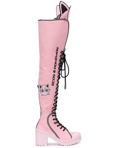 Gcds Pokémon Themed Knee-high Boots - Pink