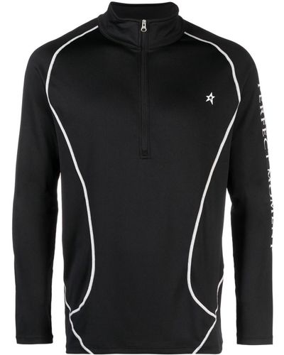 Perfect Moment T-shirt Thermal performance con cuciture a contrasto - Nero