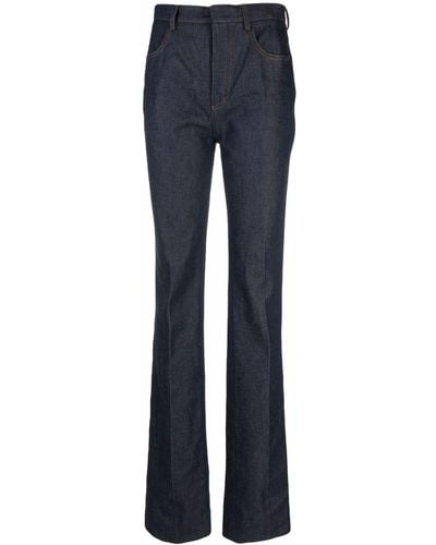 Saint Laurent Bootcut-Jeans mit hohem Bund - Blau