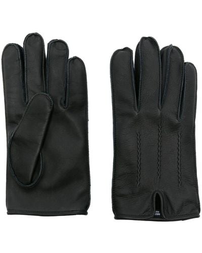 Neighborhood Exposed-seam Leather Gloves - Black