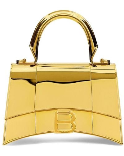Balenciaga Mini Hourglass Metal Tote Bag - Yellow