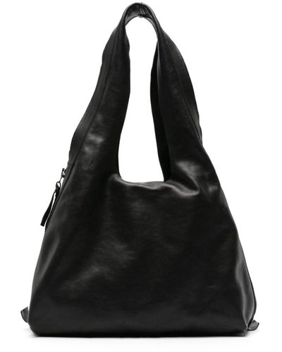 Trippen Shopper Leather Shoulder Bag - Black