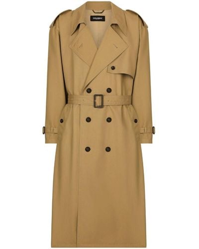 Dolce & Gabbana Double-breasted cotton trench coat - Neutro