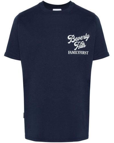 FAMILY FIRST Beverlly Hills-print Cotton T-shirt - Blue