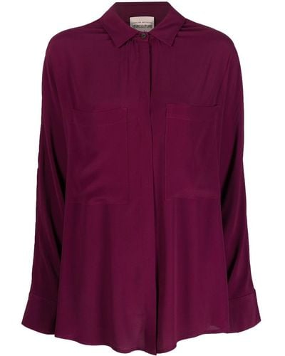 Semicouture Double-pocket Shirt - Purple