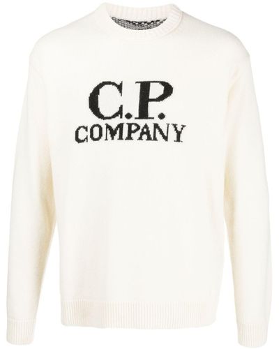 C.P. Company インターシャニット セーター - ホワイト