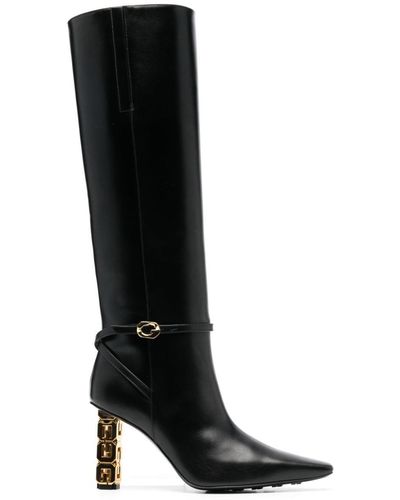 Givenchy Stivali sopra il ginocchio in pelle glamour - Nero