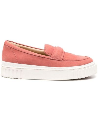 Clarks Mayhill Cove Nubuck Loafers - Pink