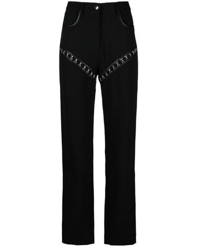 Paris Georgia Basics Hook-detailing Cut-out Pants - Black