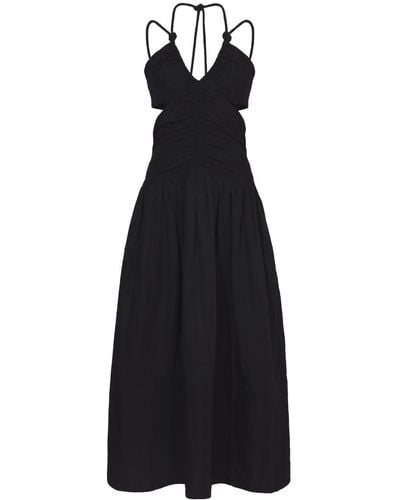 Proenza Schouler Ruched-detailing V-neck Dress - Black