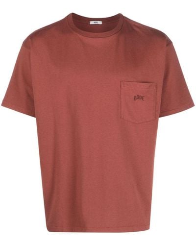 Bode T-shirt con ricamo - Rosso