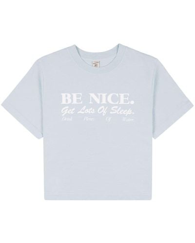 Sporty & Rich Be Nice Cropped Cotton T-shirt - White