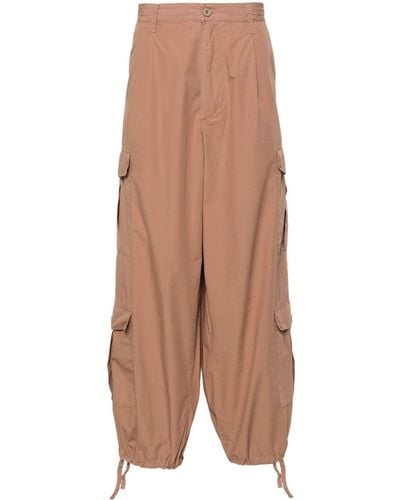 Emporio Armani Straight-leg Cotton Cargo Trousers - Brown